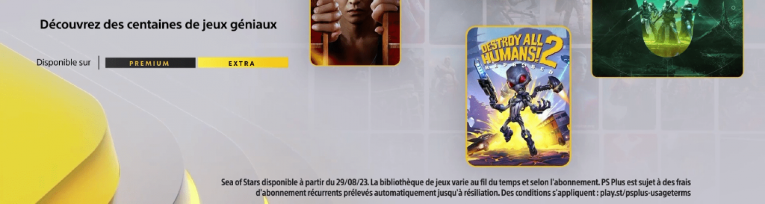 Les jeux du catalogue PlayStation Plus d'Août 2023