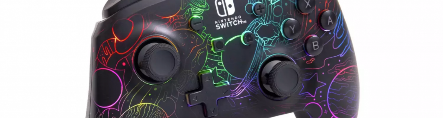 Le contrôleur Galactic Vortex illumine la Nintendo Switch