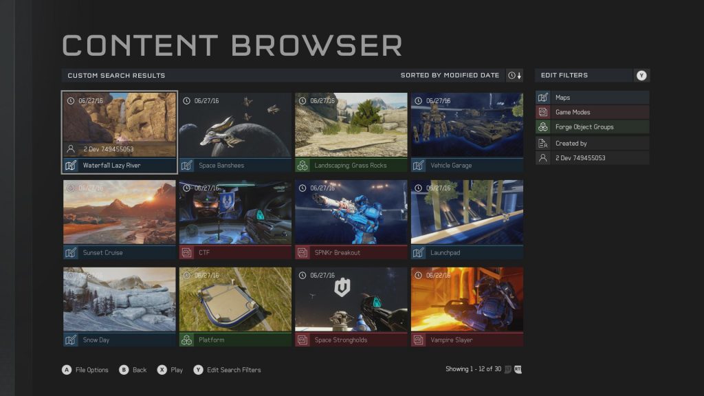 Halo 5 Forge navigateur